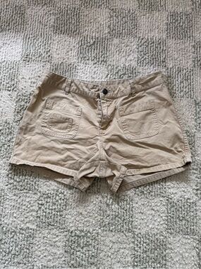 Old Navy Beige High-Waist Cotton Shorts